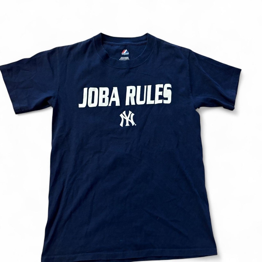Majestic New York Yankees Joba Rules Chamberlain 62 Graphic T Shirt Navy Small